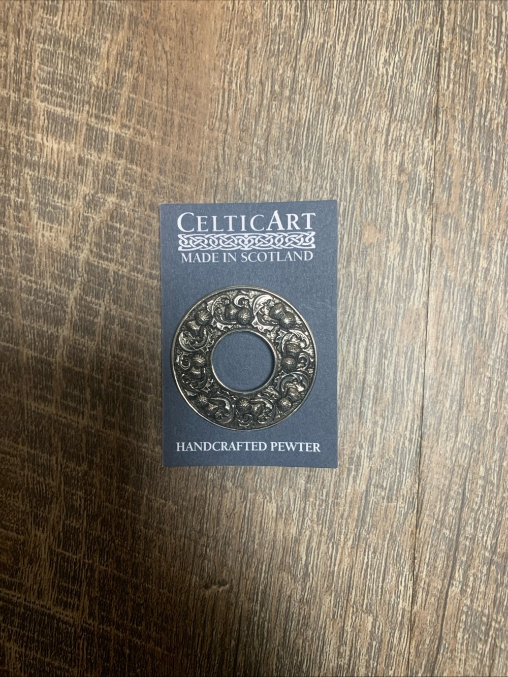 Celtic Art Scotland Pewter Thistle Brooch Scottish Pin